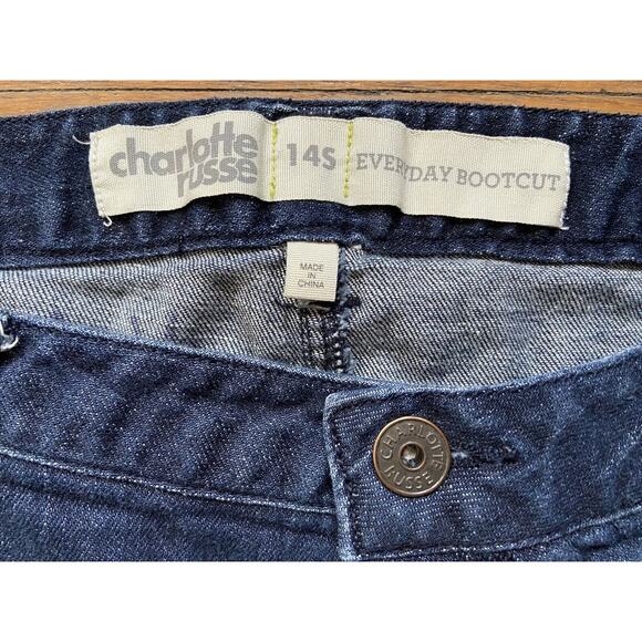 CHARLOTTE RUSSE Everyday BootCut Jeans sz 14S | Dark Blue - Picture 4 of 9